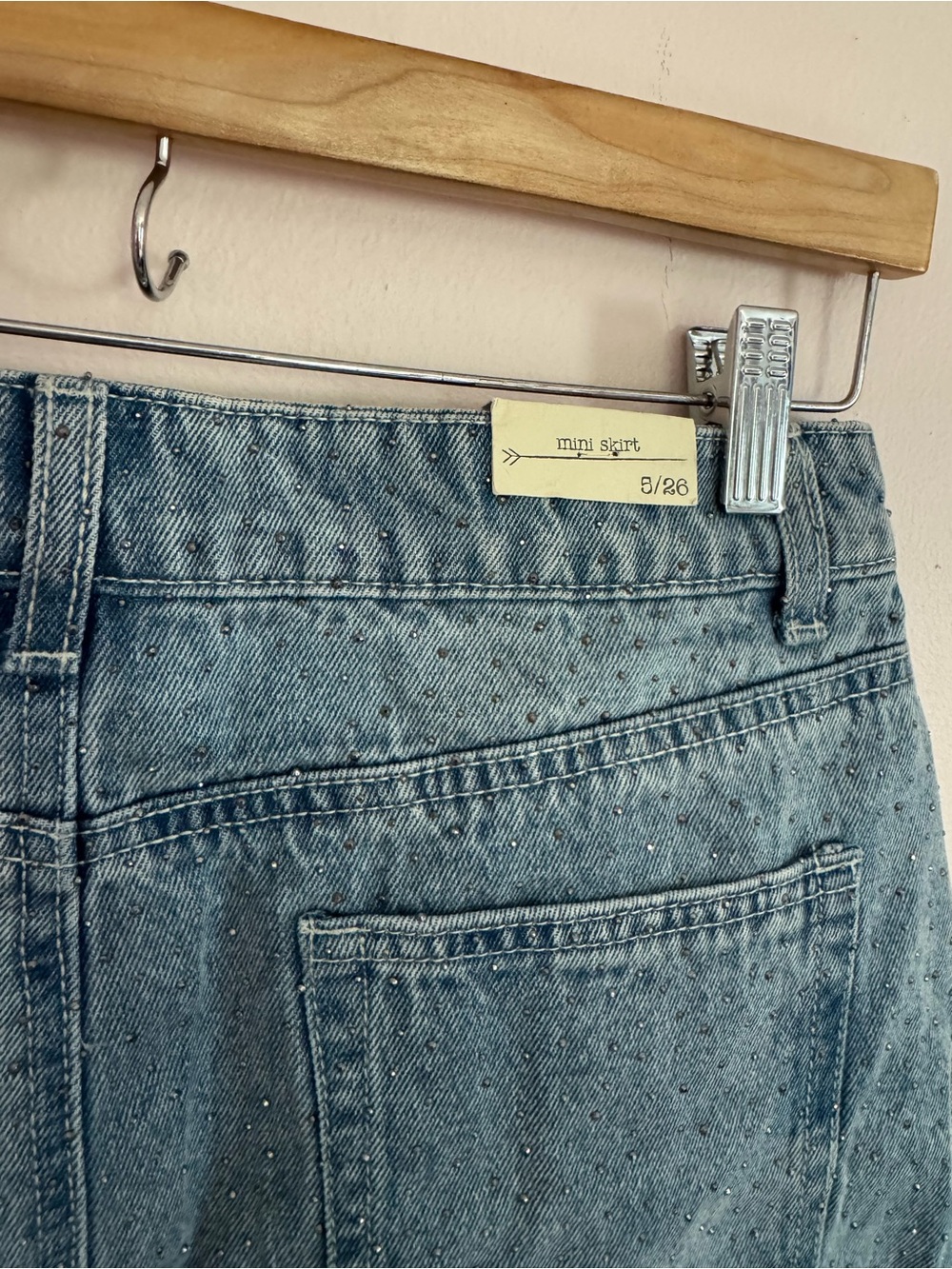 Denim Mini Skirt in Light Blue - Classic Casual - Picture 2 of 4